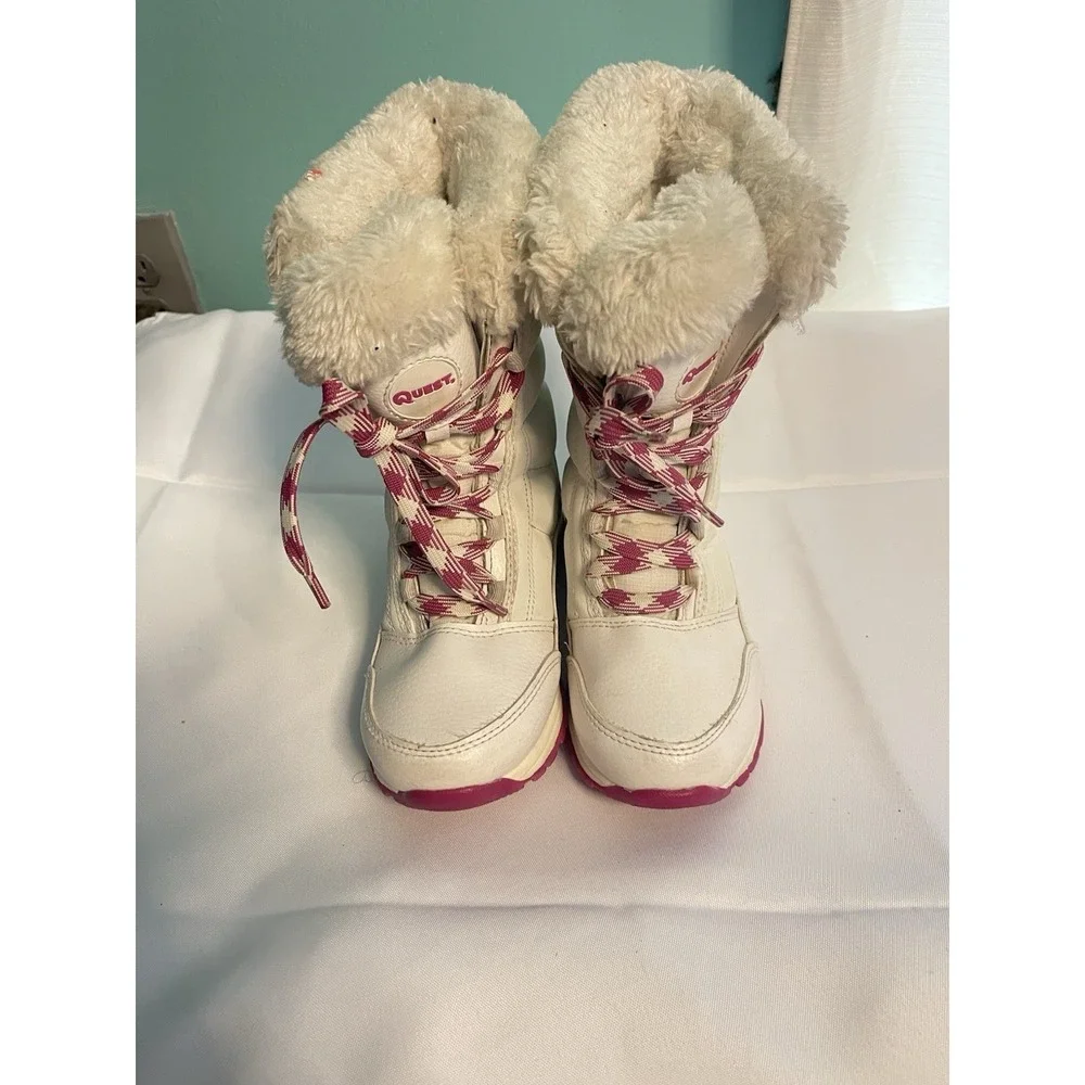 Quest Winter White Thinilate boots Kids‎ Size 3 Bin3